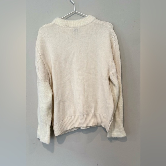 PETITE STUDIO by Keeley Wool Knit Sweater Ivory Size Small 1711 - Picture 9 of 14